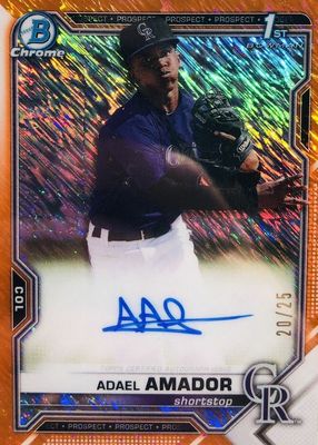 2021 Bowman #CPA-AAM Chrome Prospect Auto - Orange Shimmer Refractor /25 (1st)