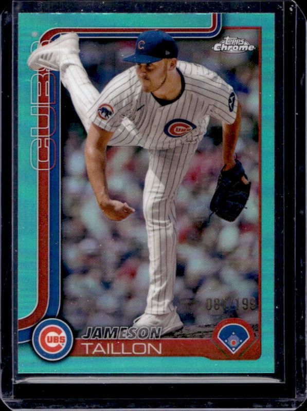 Jameson Taillon 2025 Topps Chrome #33 Aqua Refractor /199 RAW