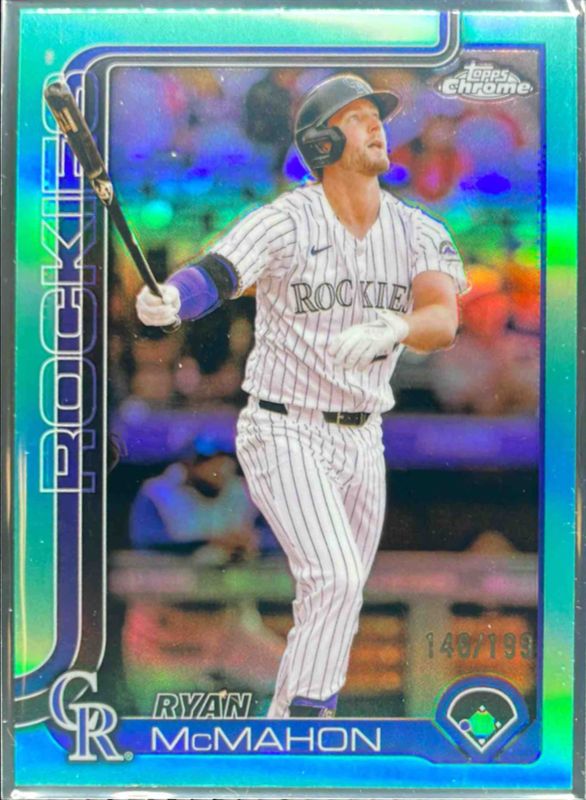 Ryan McMahon 2025 Topps Chrome #66 Aqua Refractor /199 RAW