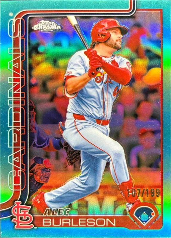 Alec Burleson 2025 Topps Chrome #281 Aqua Refractor /199 RAW