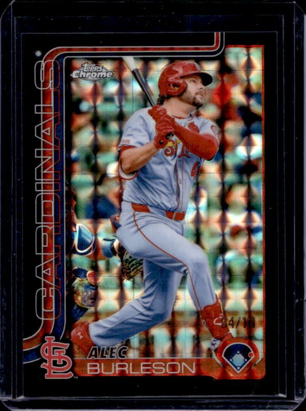 Alec Burleson 2025 Topps Chrome #281 Black Geometric Refractor /10 RAW