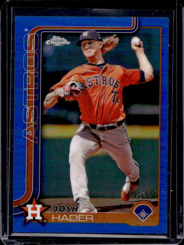 Josh Hader 2025 Topps Chrome #295 Blue Refractor /150 RAW