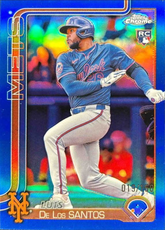Luis De Los Santos 2025 Topps Chrome #74 Blue Refractor /150 Rookie RAW
