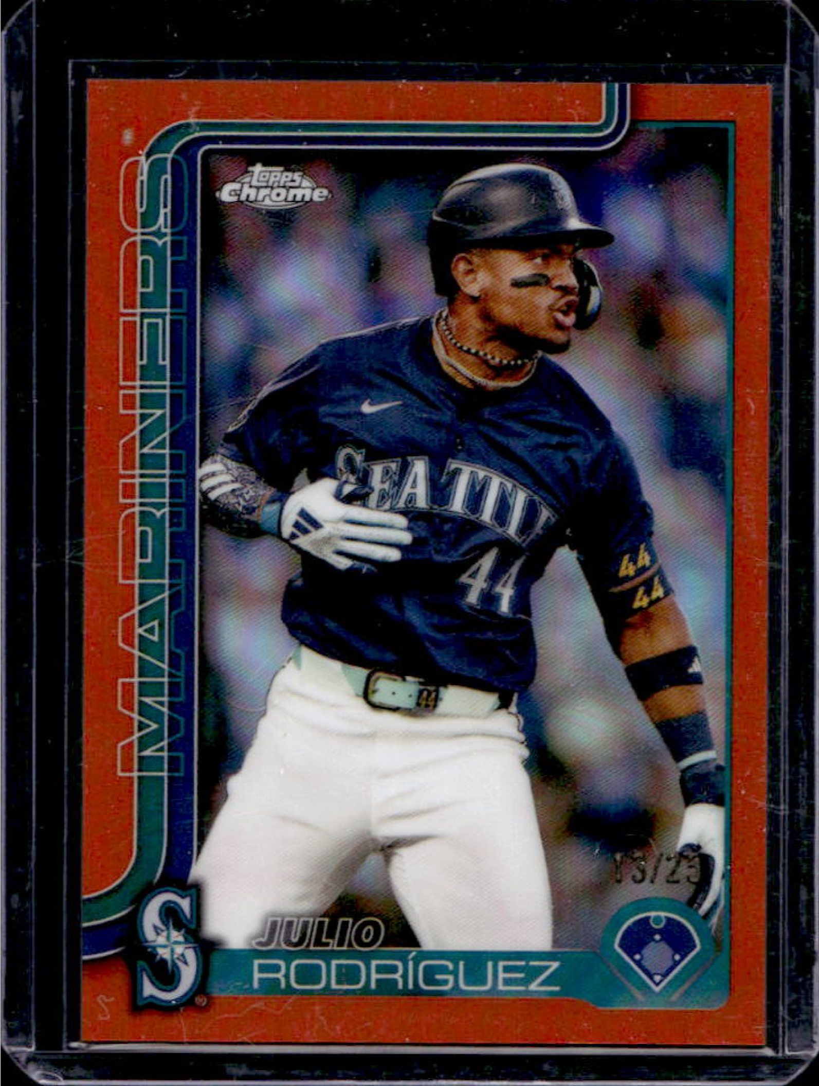 Julio Rodriguez 2025 Topps Chrome #261 Orange Refractor /25 Price