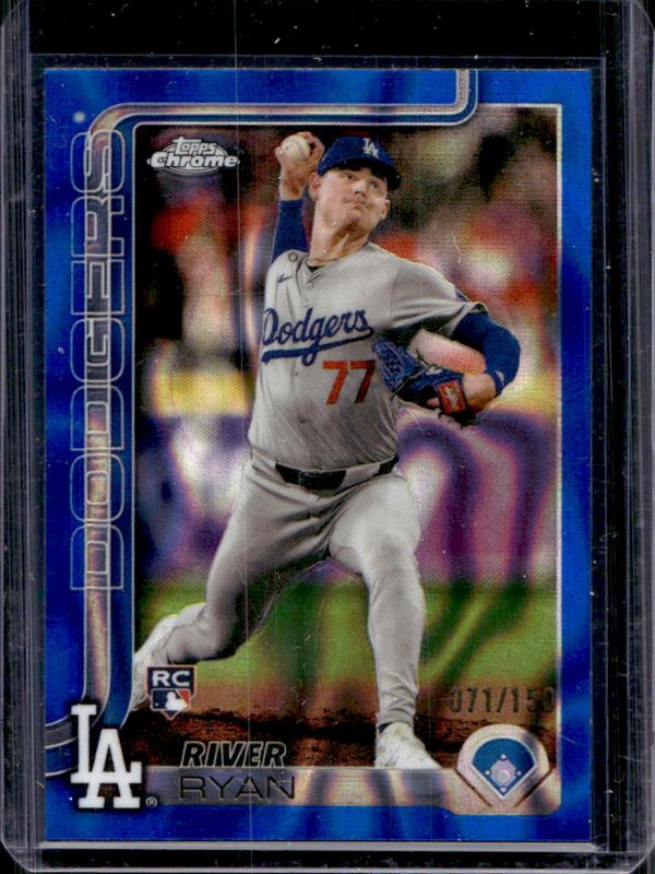 River Ryan 2025 Topps Chrome #18 Blue Lava Refractor /150 Rookie RAW