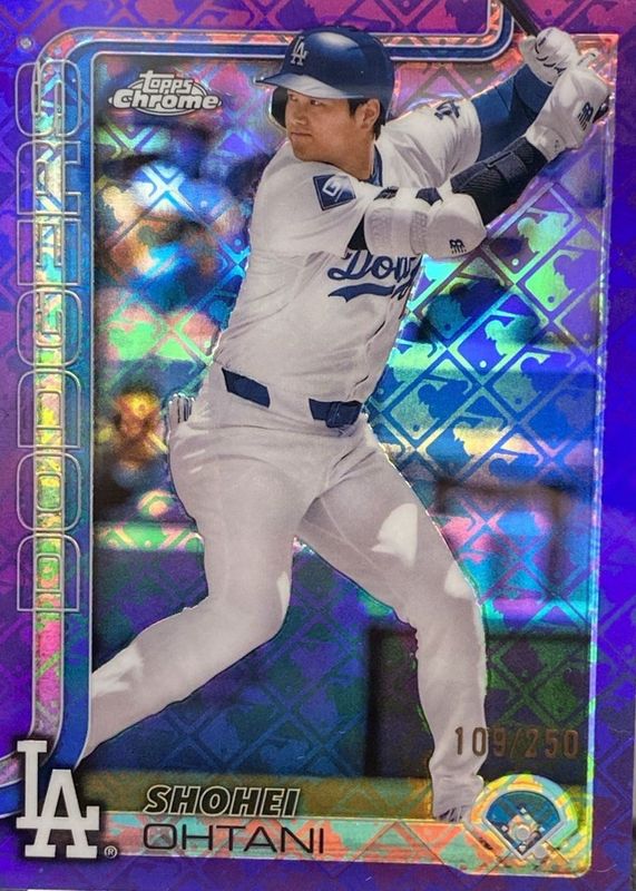 Shohei Ohtani 2025 Topps Chrome Logofractor Edition #1 Purple Refractor /250 RAW