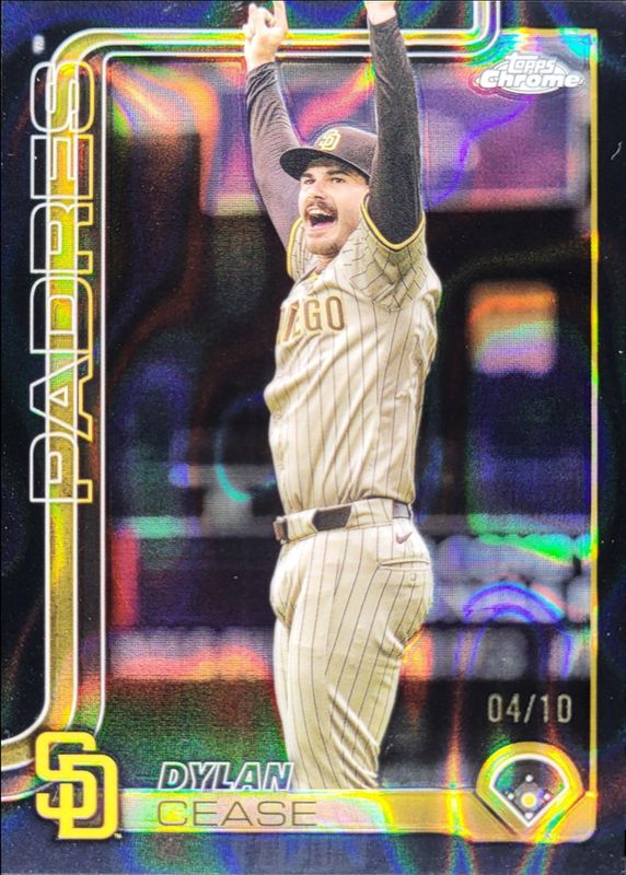 Dylan Cease 2025 Topps Chrome #212 Black Lava Refractor /10 RAW