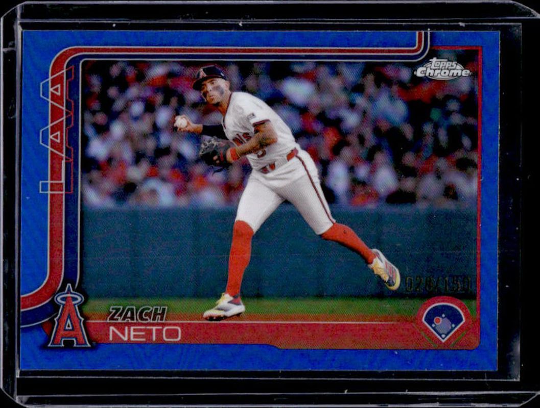 Zach Neto 2025 Topps Chrome #211 Blue Refractor /150 Price Guide