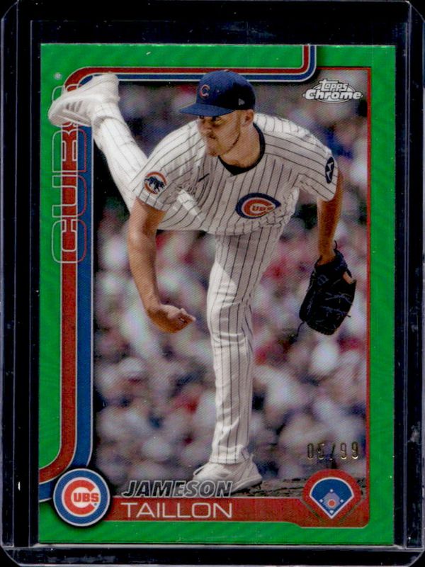Jameson Taillon 2025 Topps Chrome #33 Green Refractor /99 RAW