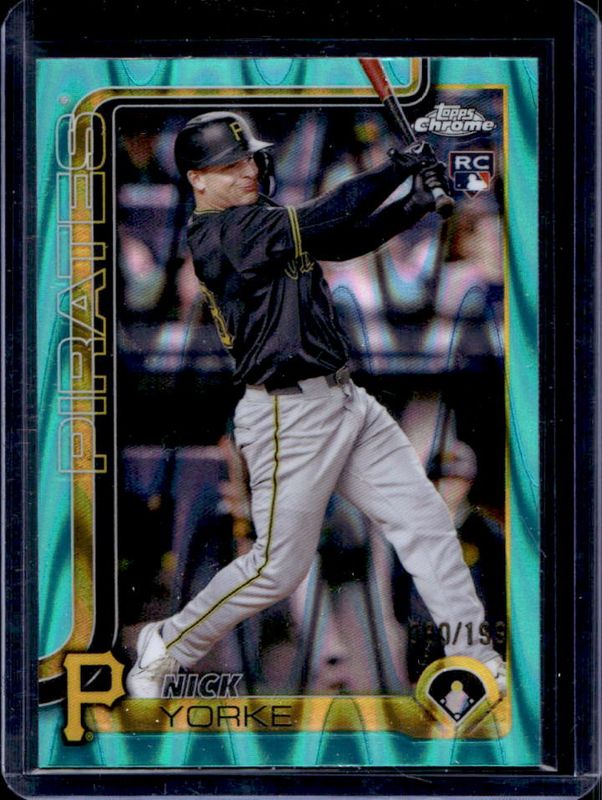 Nick Yorke 2025 Topps Chrome #36 Aqua RayWave Refractor /199 Rookie RAW