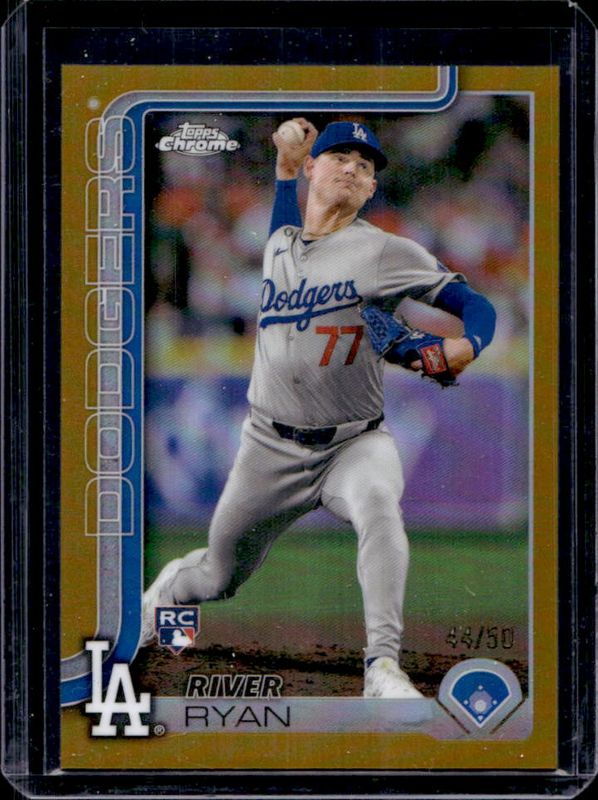 River Ryan 2025 Topps Chrome #18 Gold Refractor /50 Rookie RAW