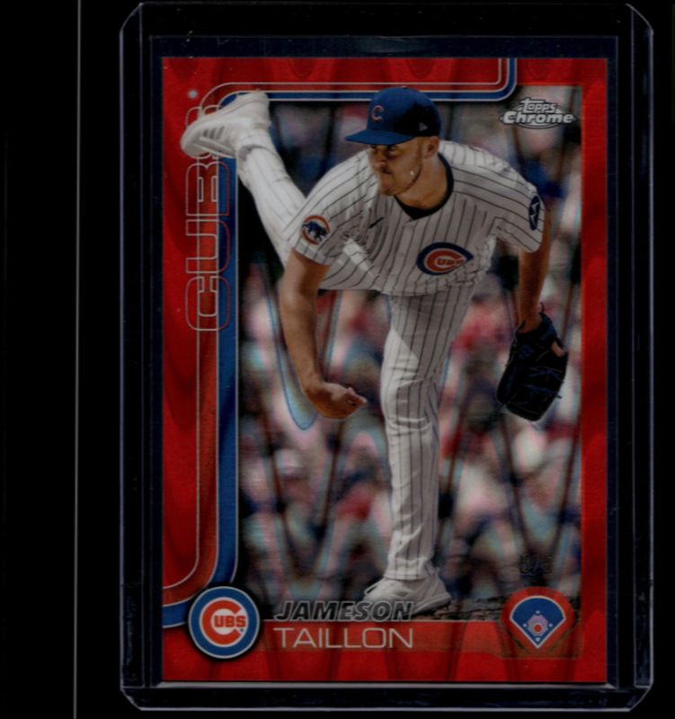 Jameson Taillon 2025 Topps Chrome #33 Red Lava Refractor /5 RAW