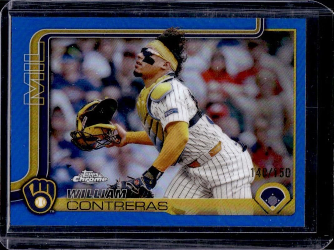 William Contreras 2025 Topps Chrome #25 Blue Refractor /150 RAW