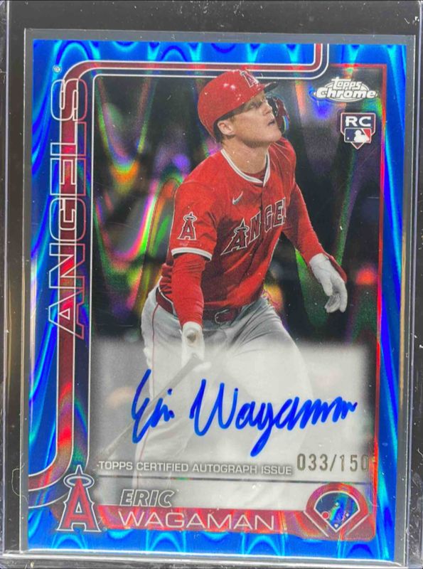 2025 Topps Chrome #RA-EW Rookie Autographs - Blue RayWave Refractor /150