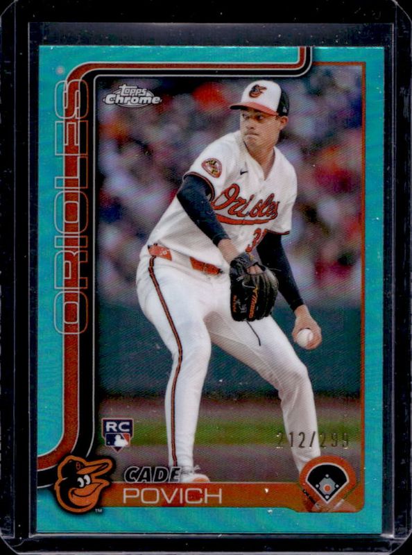 Cade Povich 2025 Topps Chrome #140 Teal Refractor /299 Rookie RAW