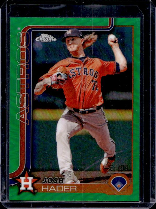 Josh Hader 2025 Topps Chrome #295 Green Refractor /99 RAW