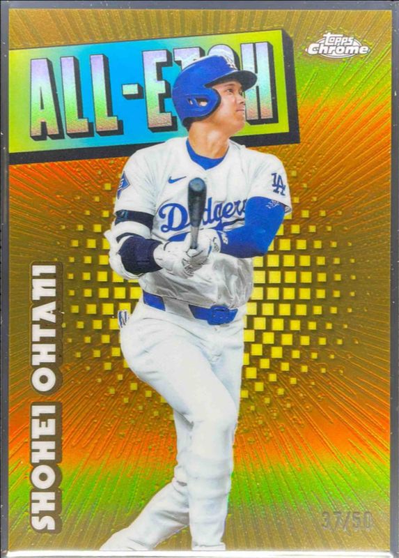 Shohei Ohtani 2025 Topps Chrome #CAE-1 Chrome All-Etch - Gold Refractor /50 RAW