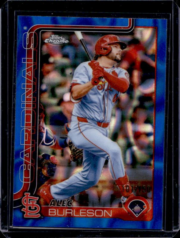 Alec Burleson 2025 Topps Chrome #281 Blue Lava Refractor /150 RAW