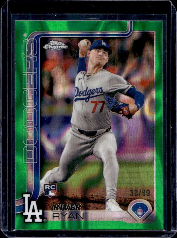 River Ryan 2025 Topps Chrome #18 Green Lava Refractor /99 Rookie RAW