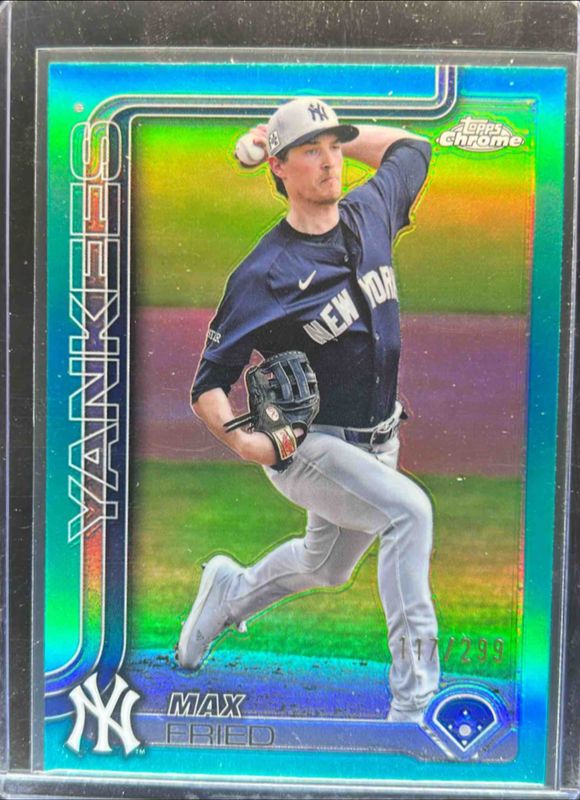Max Fried 2025 Topps Chrome #39 Teal Refractor /299 RAW