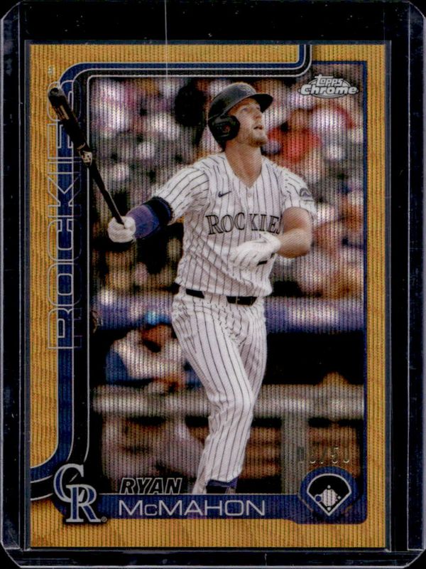 Ryan McMahon 2025 Topps Chrome #66 Gold Wave Refractor /50 RAW