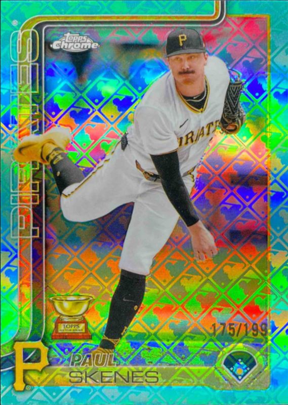Paul Skenes 2025 Topps Chrome Logofractor Edition #300 Aqua Refractor /199 RAW