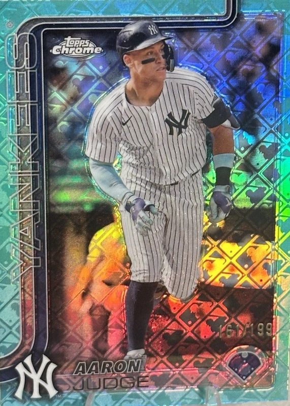 Aaron Judge 2025 Topps Chrome Logofractor Edition #99 Aqua Refractor /199 RAW