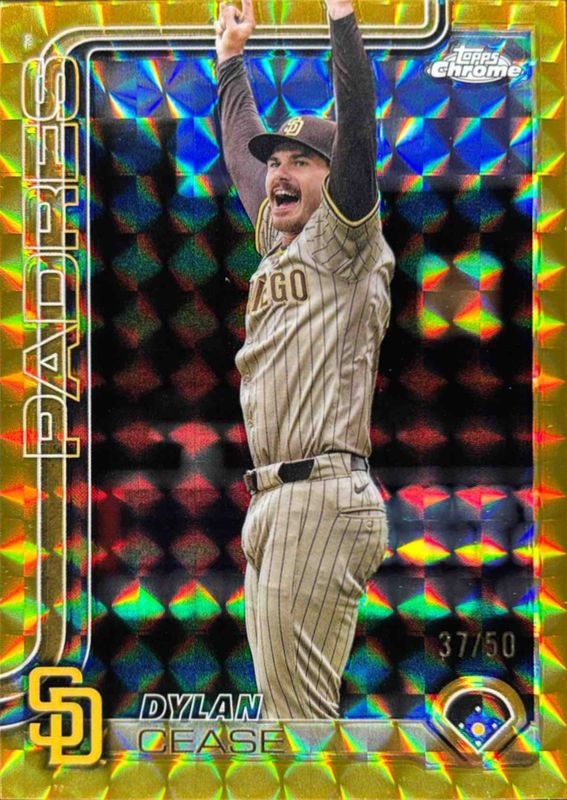 Dylan Cease 2025 Topps Chrome #212 Gold Geometric Refractor /50 RAW