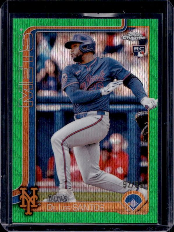 Luis De Los Santos 2025 Topps Chrome #74 Green Wave Refractor /99 Rookie RAW