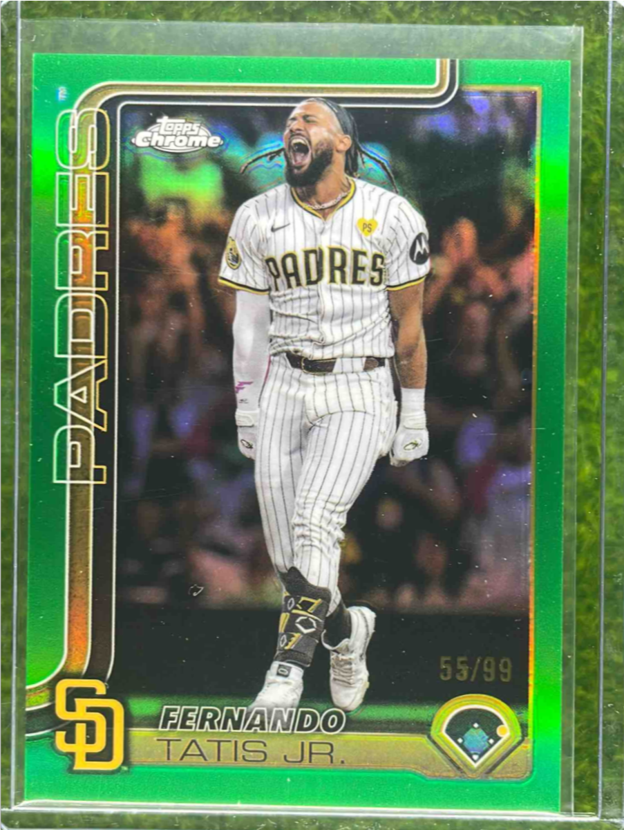 Fernando Tatis Jr. 2025 Topps Chrome #159 Green Refractor /99