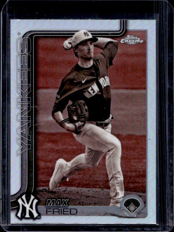 Max Fried 2025 Topps Chrome #39 Sepia Refractor RAW