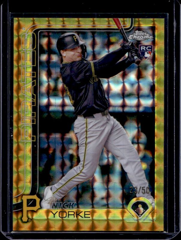 Nick Yorke 2025 Topps Chrome #36 Gold Geometric Refractor /50 Rookie RAW
