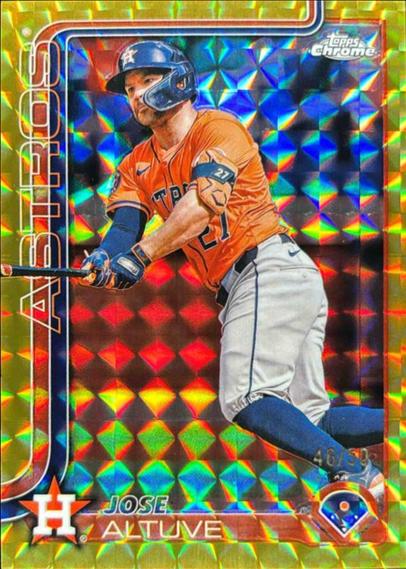 Jose Altuve 2025 Topps Chrome #77 Gold Geometric Refractor /50 RAW