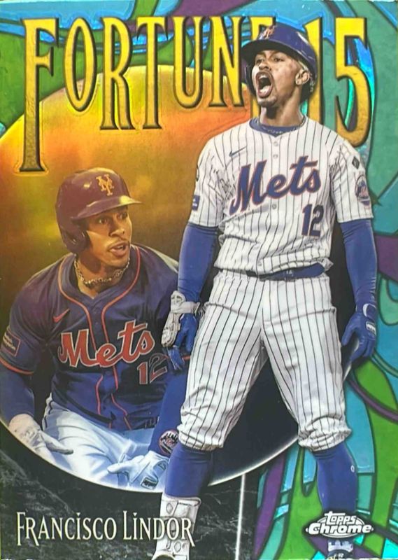 Francisco Lindor 2025 Topps Chrome #F15-7 Fortune 15 RAW