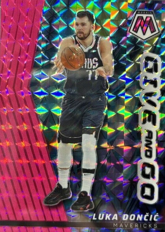 Luka Doncic 2023 Mosaic #11 Give and Go - Pink Fluorescent /10 RAW