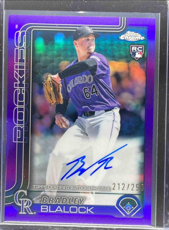 Bradley Blalock 2025 Topps Chrome #RA-BBL Rookie Autographs - Purple Refractor /250 RAW