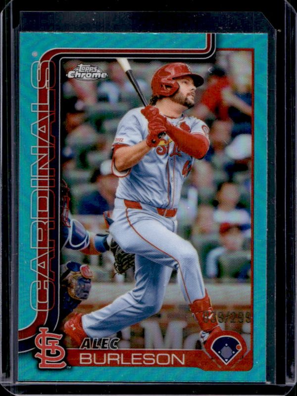 Alec Burleson 2025 Topps Chrome #281 Teal Refractor /299 RAW