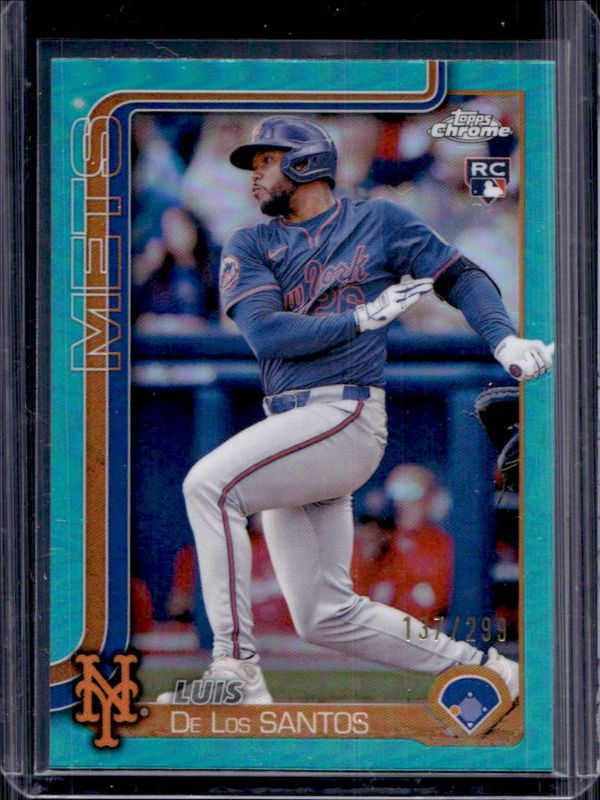 Luis De Los Santos 2025 Topps Chrome #74 Teal Refractor /299 Rookie RAW