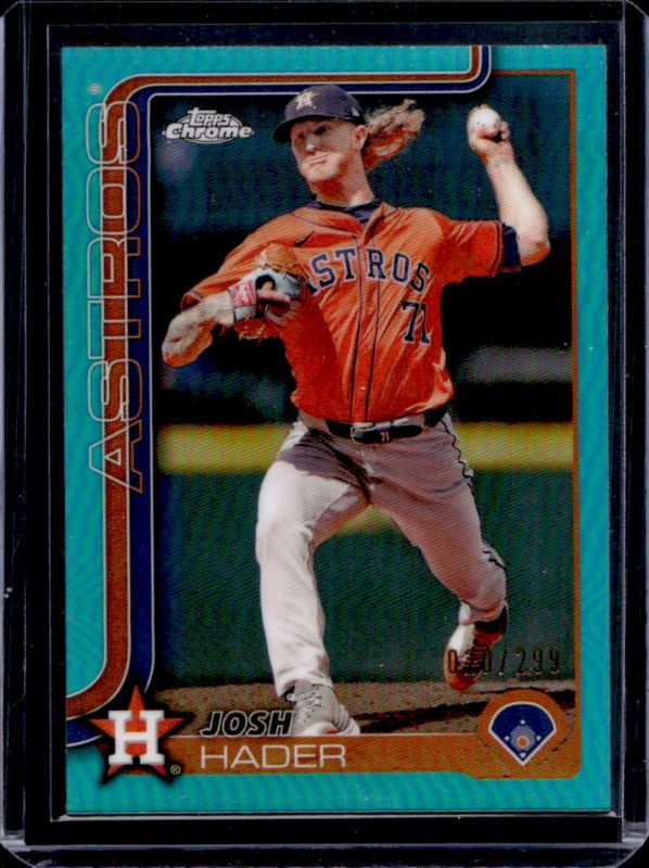 Josh Hader 2025 Topps Chrome #295 Teal Refractor /299 Price Guide