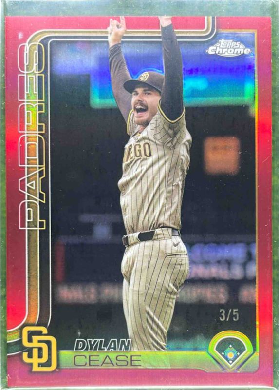 Dylan Cease 2025 Topps Chrome #212 Red Refractor /5 RAW