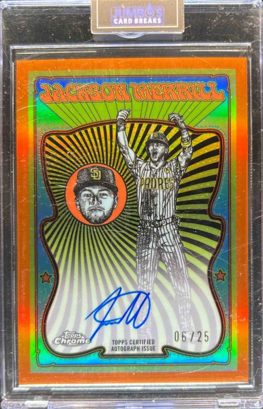 Jackson Merrill 2025 Topps Chrome #UVA-JM Ultraviolet All-Stars Autographs - Orange Refractor /25 RAW