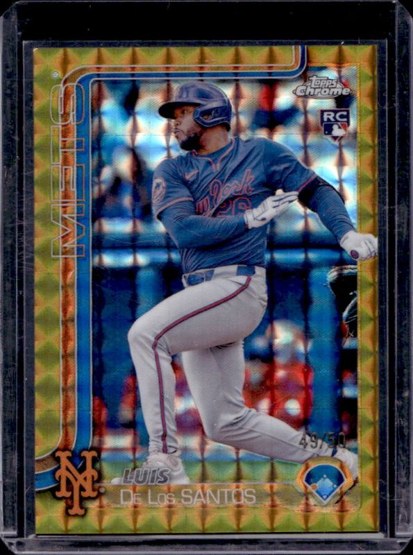 Luis De Los Santos 2025 Topps Chrome #74 Gold Geometric Refractor /50 Rookie RAW