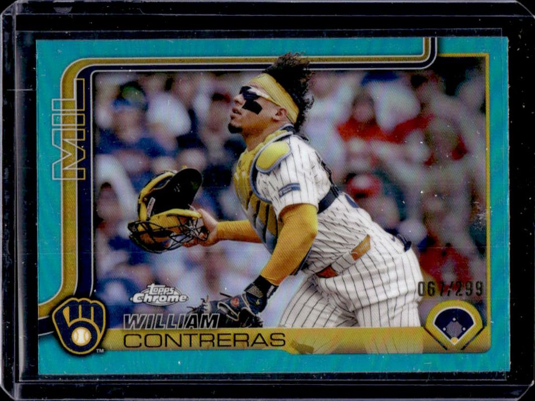 William Contreras 2025 Topps Chrome #25 Teal Refractor /299 RAW