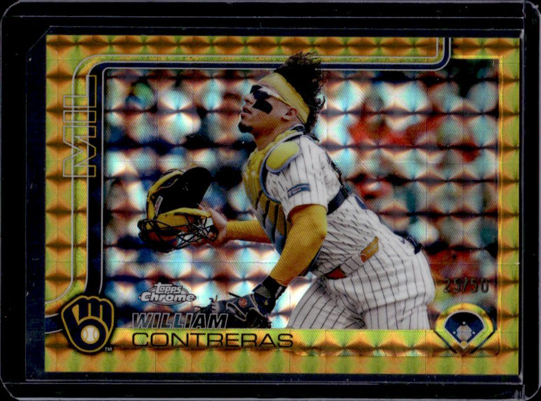 William Contreras 2025 Topps Chrome #25 Gold Geometric Refractor /50 RAW