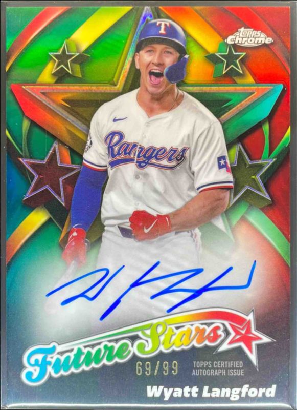Wyatt Langford 2025 Topps Chrome #FSA-WL Future Stars Autographs RAW