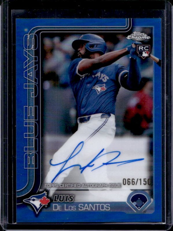 Luis De Los Santos 2025 Topps Chrome #RA-LD Rookie Autographs - Blue Refractor /150 RAW