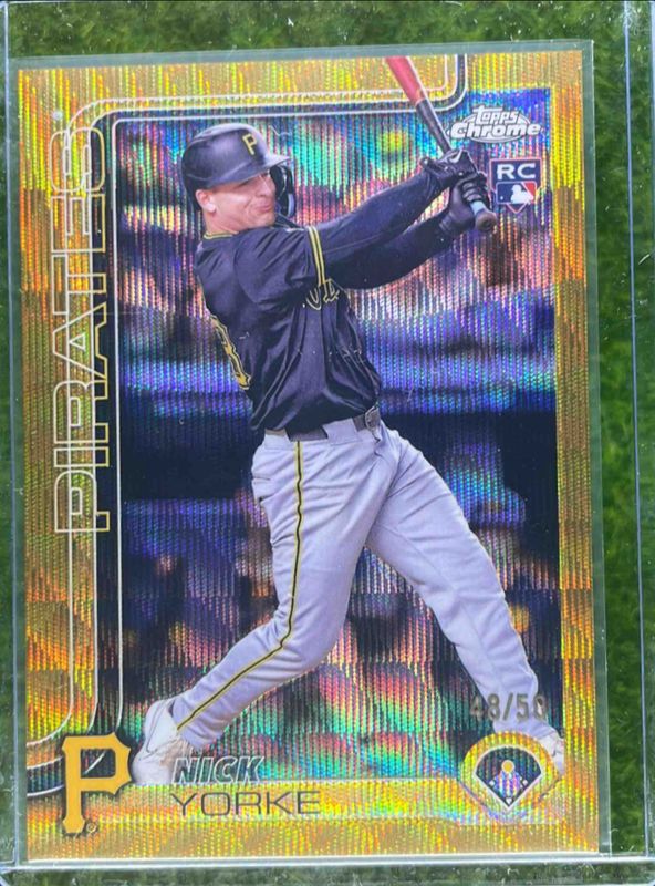 Nick Yorke 2025 Topps Chrome #36 Gold Wave Refractor /50 Rookie RAW