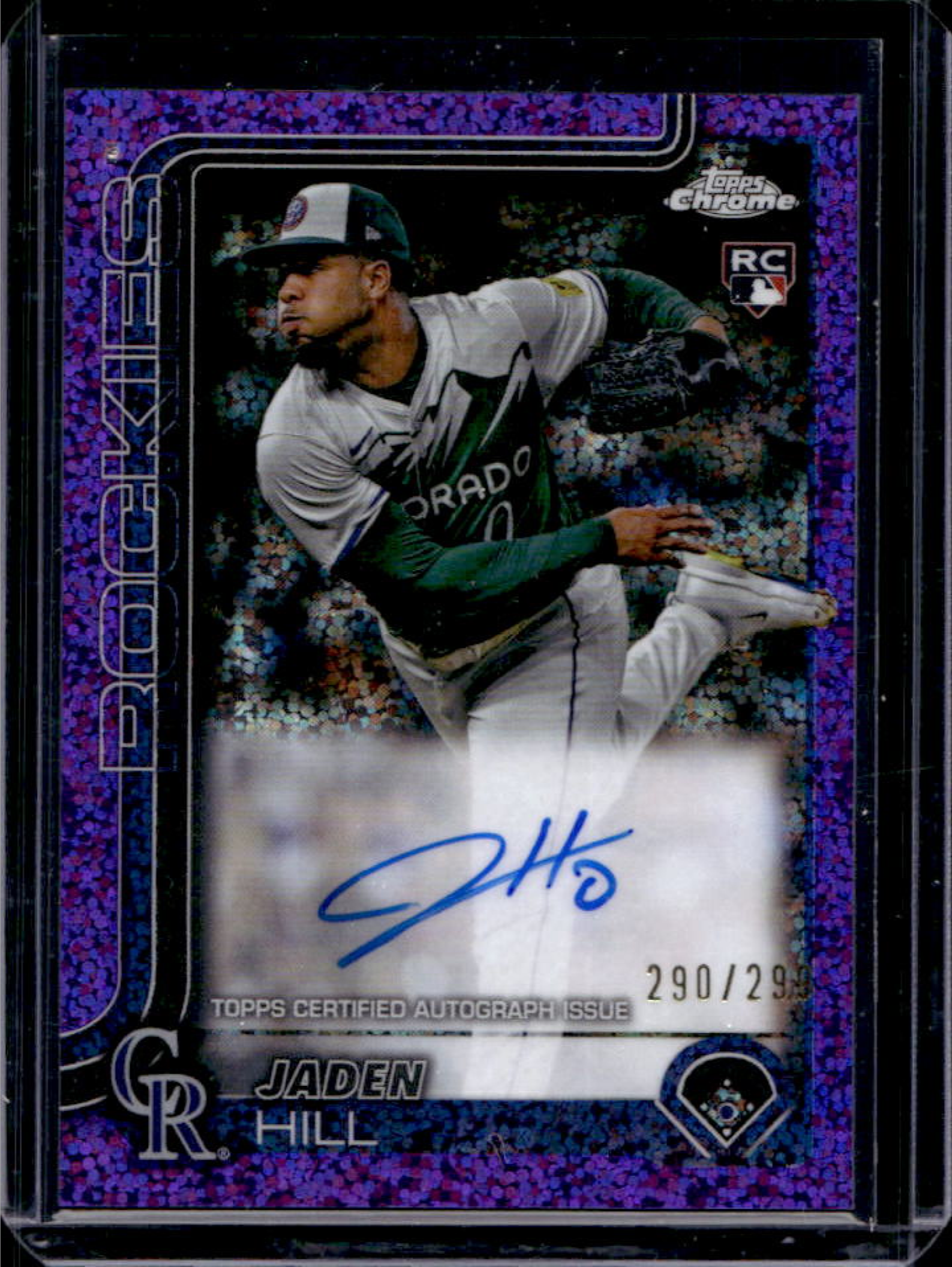 Jaden Hill 2025 Topps Chrome #RA-JH Rookie Autographs - Purple