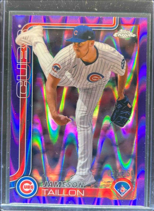 Jameson Taillon 2025 Topps Chrome #33 Purple RayWave Refractor /250 RAW