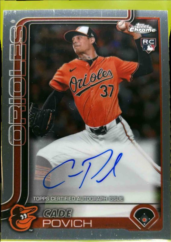 Cade Povich 2025 Topps Chrome #RA-CP Rookie Autographs RAW